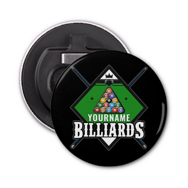 Personalised Billiards NAME Cue Rack Pool Room  Bottle Opener (Front)