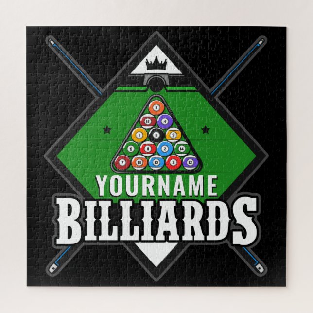 Personalised Billiards NAME Cue Rack Pool Room   Jigsaw Puzzle (Vertical)