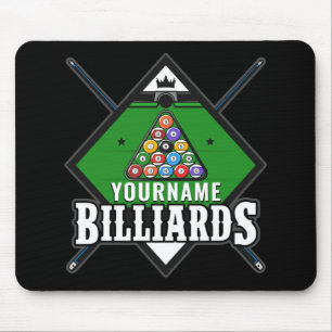 Personalised Billiards NAME Cue Rack Pool Room Mouse Mat