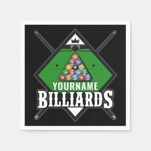 Personalised Billiards NAME Cue Rack Pool Room   Napkin