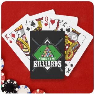 Personalised Billiards NAME Cue Rack Pool Room   Playing Cards
