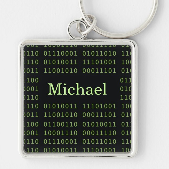Personalised Binary Code Key Ring (Front)