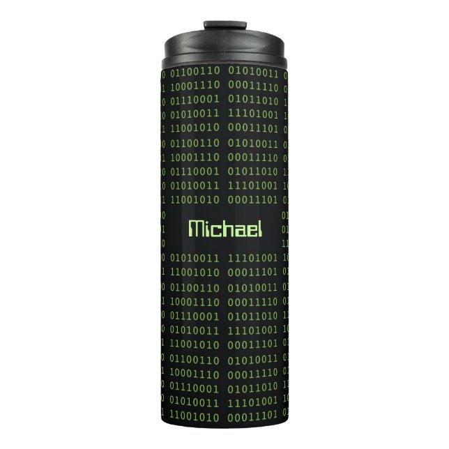 Personalised Binary Code Thermal Tumbler (Front)