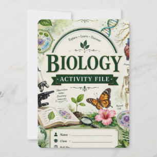 Personalised biology Project Notebook Vintage Invitation