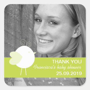 Personalised Bird Baby Shower Favours Photo Labels