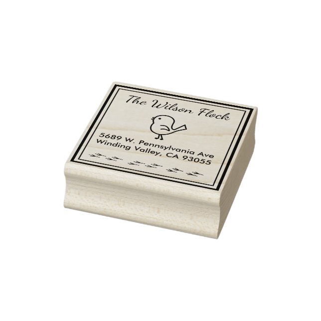 Personalised Bird Theme Address Stamp (Stamp)