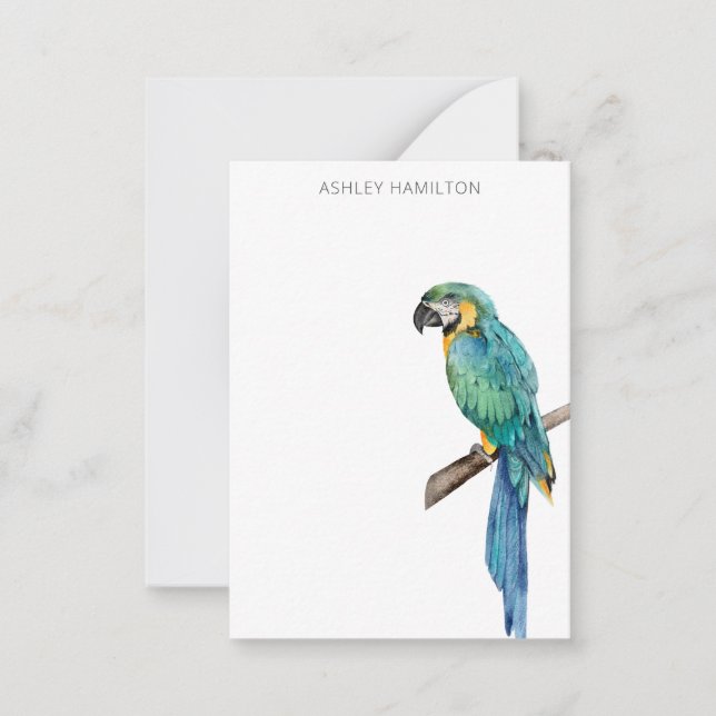 Personalised Bird Watercolor Note Card (Front)