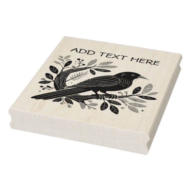 Personalised Bird - Wood Art Stamp (Stamp)