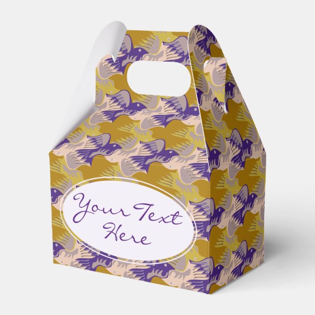 Personalised Birds Pattern Tesselation Favour Box  (Front Side)
