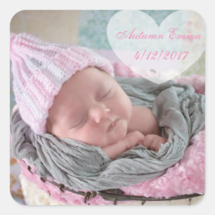 Personalised Birth Announcement Baby Photo Sticker