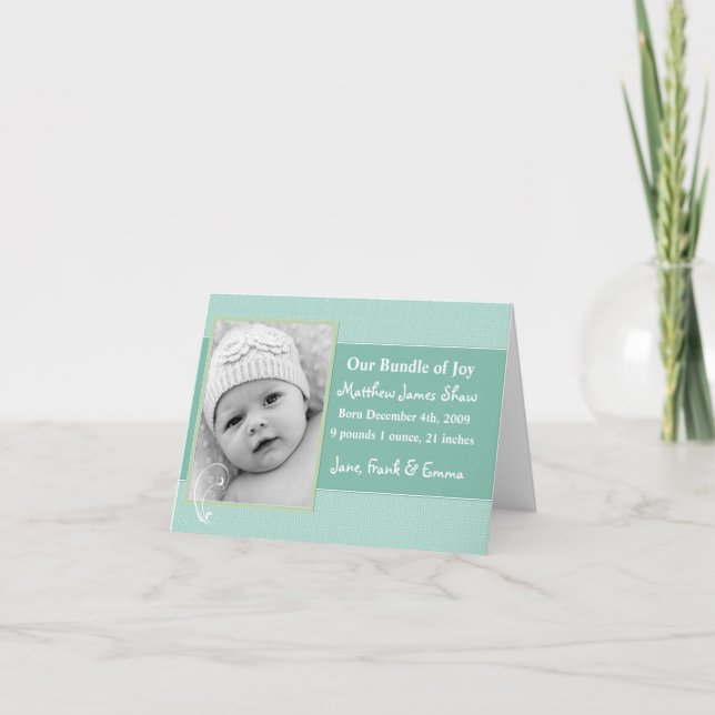 Personalised Birth Announcement Card (Front)