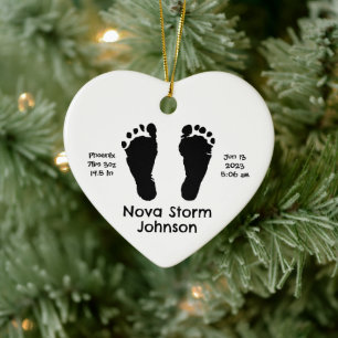 Personalised Birth Announcement Custom Christmas Ceramic Tree Decoration