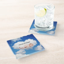 Personalised Birth Announcement Glass Coaster