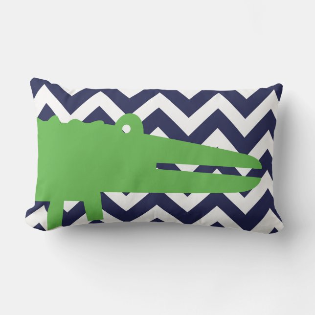 Personalised Birth Details Alligator Lumbar Pillow (Front)