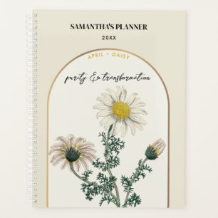 Personalised Birth Flower Month April Daisy  Planner