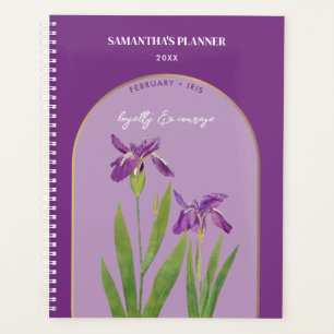Personalised Birth Flower Month February Iris  Planner