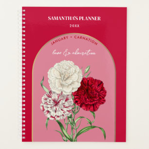 Personalised Birth Flower Month January Carnation Planner