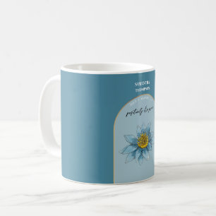Personalised Birth Flower Month July Water Lily  Coffee Mug