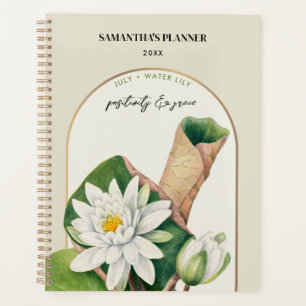 Personalised Birth Flower Month July Water Lily  Planner