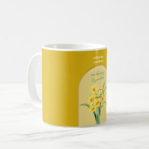 Personalised Birth Flower Month March Daffodil  Coffee Mug