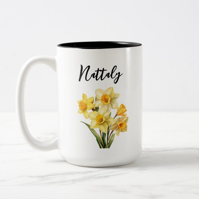 Personalised Birth Flower Mug - March (Left)