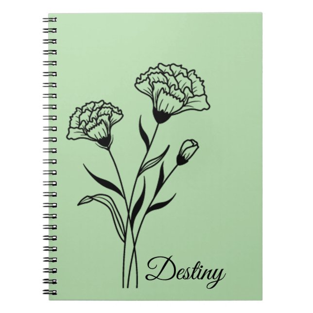 Personalised Birth Flower Notebook (Front)