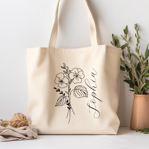 Personalised Birth Month Flower February Tote Bag
