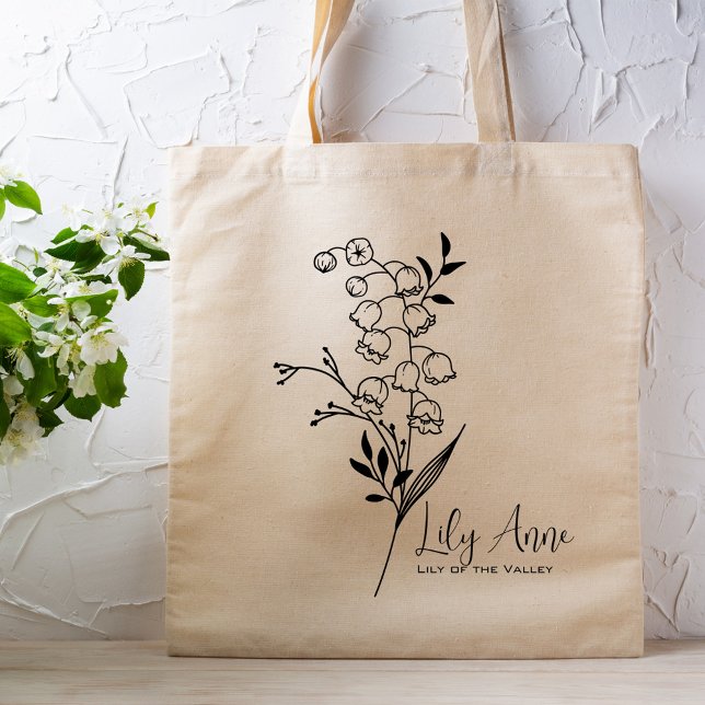 Personalised Birth Month Flower May Boho Tote Bag (Creator Uploaded)