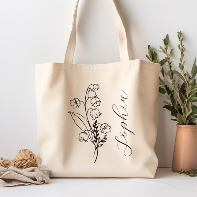 Personalised Birth Month Flower May Tote Bag (Creator Uploaded)