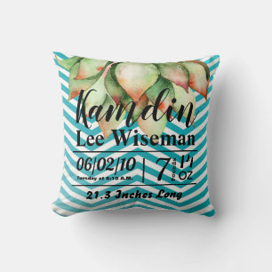Personalised Birth Pillow Boho Cacti Cactus Succul