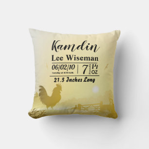 Personalised Birth Pillow Sunny Morning Farm Count
