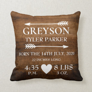 Personalised Birth Stats Baby Nursery Pillow
