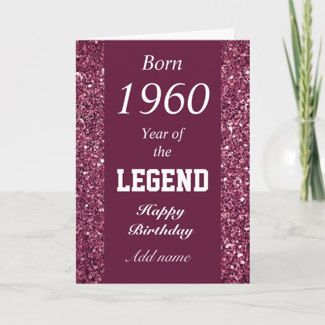Personalised birth year birthday card (Front)