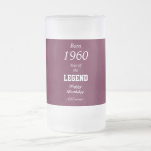 Personalised birth year birthday glass mug cup