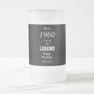 Personalised birth year birthday glass mug cup