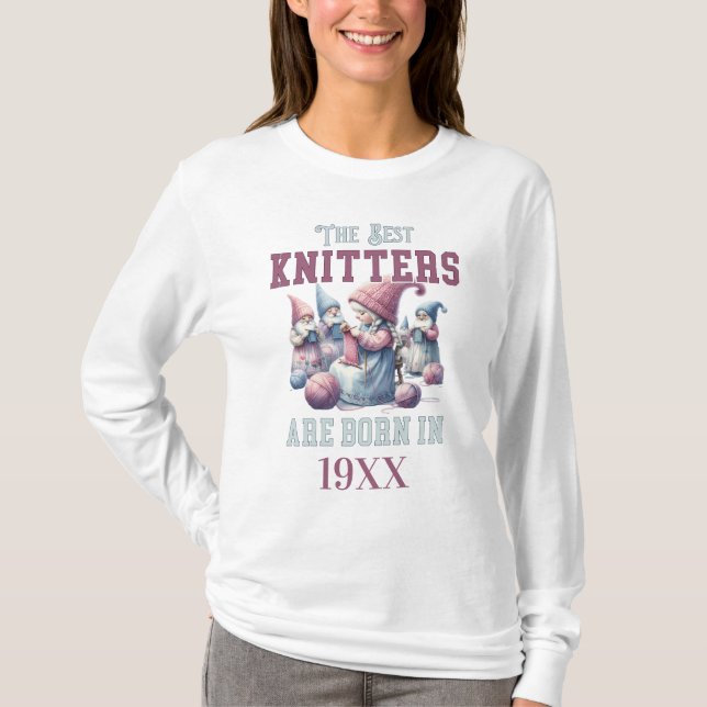 Personalised Birth Year Shirt for Knitting Lover (Front)