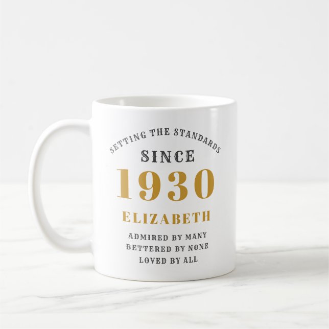 Personalised Birthday 1930 Add Your Name Elegant Coffee Mug (Left)
