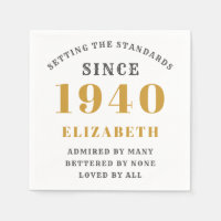 Personalised Birthday 1940 Elegant Chic Gold Grey