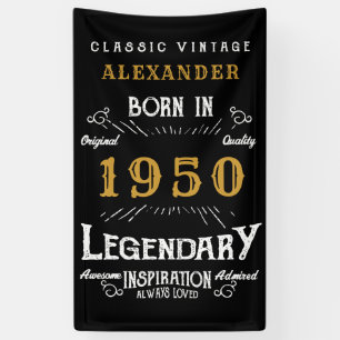 Personalised Birthday 1950 Legendary Distressed  Banner