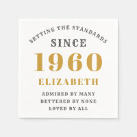 Personalised Birthday 1960 Add Your Name Gold Grey