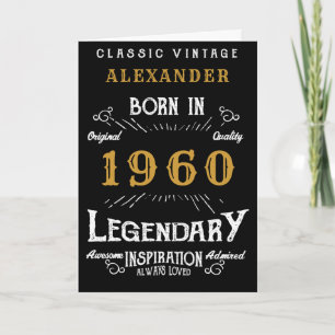 Personalised Birthday 1960 Add Your Name Legendary Card