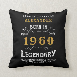 Personalised Birthday 1960 Add Your Name Legendary Cushion