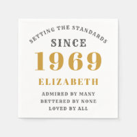 Personalised Birthday 1969 Add Your Name Gold Grey