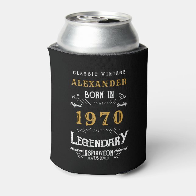 Personalised Birthday 1970 Add Your Name Legendary Can Cooler (Can Back)
