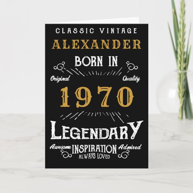 Personalised Birthday 1970 Add Your Name Legendary Card (Front)