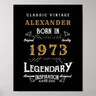Personalised Birthday 1973 Add Your Name Legendary Poster