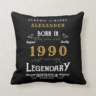 Personalised Birthday 1990 Add Your Name Legendary Cushion