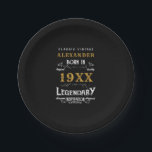 Personalised Birthday Add Name Legendary Father Paper Plate<br><div class="desc">Vintage design any year "Original Quality Legendary Inspiration" paper plates for that special dad. Add the name and year as desired in the template fields creating a unique 40th, 50th, 60th or any birthday celebration item. Team this up with the matching gifts, party accessories, and clothing available in our store...</div>