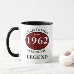 Personalised Birthday Add Name Year Born Coffee Mug<br><div class="desc">Fun any year "A Genuine Legend" birthday mug. Add the name, year, in the template fields. Create a unique 40th, 50th, 60th or any birthday celebration gift. Suitable for men or women, friends, family, co-workers, boss etc. Also available as a T-shirt, throw pillow and a range of party supplies in...</div>