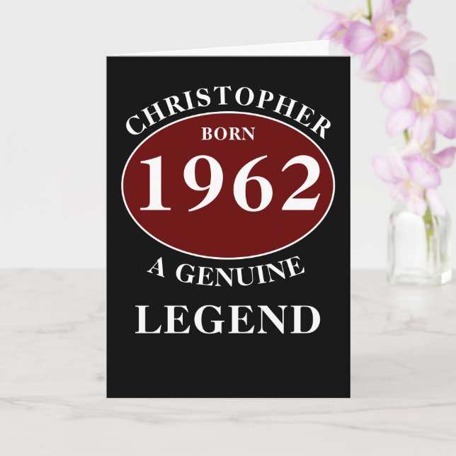 Personalised Birthday Add Name Year Born Monogram Card (Orchid)